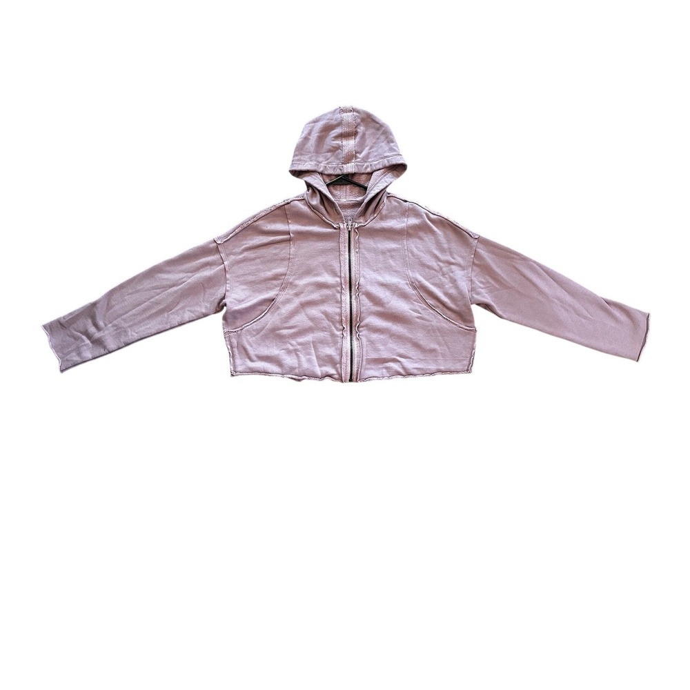 Alo Yoga Dusty Lavender Cropped Zip Up Hoodie Womens Small